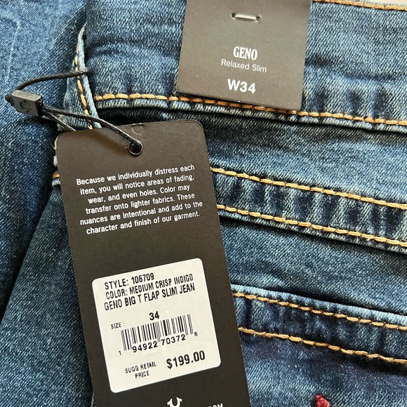 True Religion 34 Geno Relaxed Slim Jeans - Picture 8 of 14